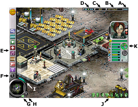 screenshot - Space Colony interface